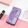 thumbnail image 4 of Feishell Wallet Case for Motorola Moto G Power 5G 2024,Butterfly & Flower Embossed PU Leather TPU Inner Shell Magnetic Flip Stand Card Slots Shockproof Protective Phone Cover,Lightpurple, 4 of 5