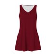 thumbnail image 5 of Besolor Robe d'Été pour Femmes à Col en V Sans Manches, Robe Décontractée Trapèze de Plage Courte avec Poches, 5 of 5