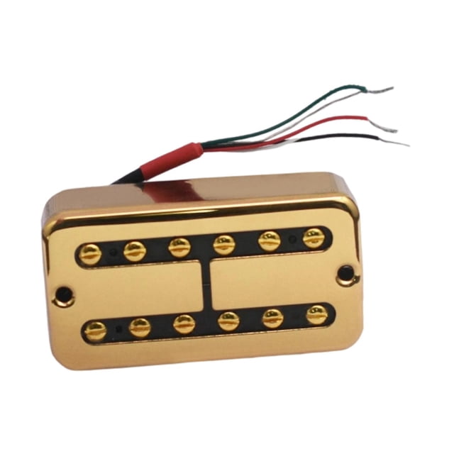 Yinanstore Electric Guitars Bridge Pickup Double Coils Replacement Part Guitars Accessories Prewired Pickups Humbucking Bridge Pickup Gold 52mm