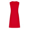 thumbnail image 4 of Penkiiy Robes d'Été pour Femmes 2024 Décontractées Imprimées Amples Couleur Unie Col Rond Tempérament Élégantes Robes Dos Nu S Rouge, 4 of 5