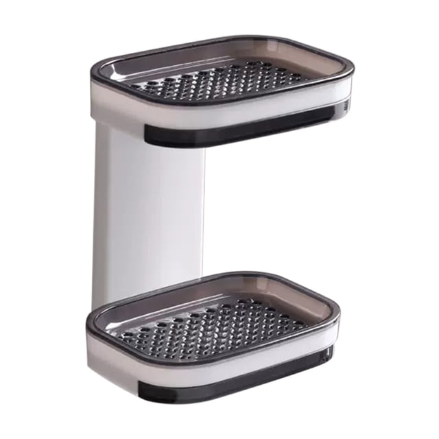 Meitianfacai Boîte à Savon Murale à Ventouse Double Rangée Double Couche pour Salles de Bains et Toilettes