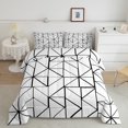 thumbnail image 1 of Erosebridal Modern Geometric Comforter Sets,White and Black Comforters & Duvets, Abstract Triangle Room Decor Ultra Soft 2-Piece, 1 of 8