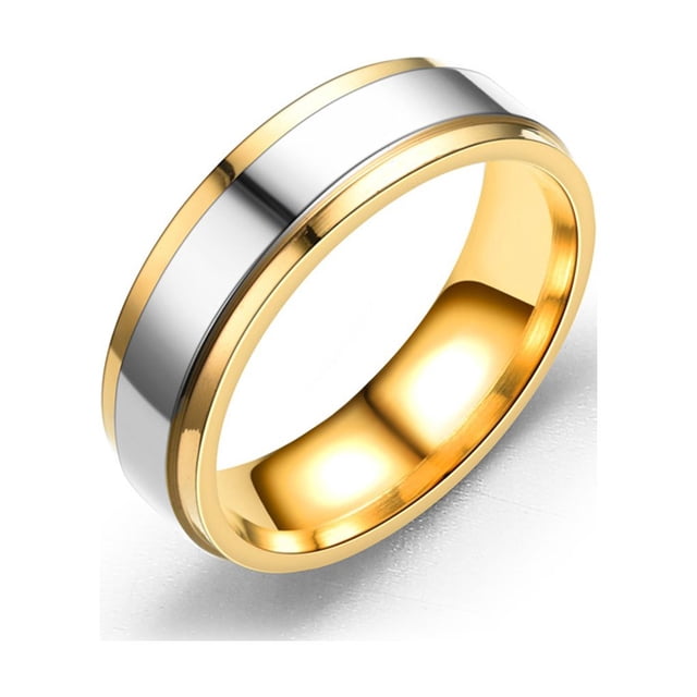 Dalazy Couple Ring Fingers Pendent Fashion Jewelry Rustproof Exquisite Rustproof No Burrs Smooth Engagement Sweet Gift Type 7 6MM