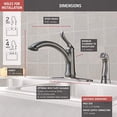 thumbnail image 3 of Delta Faucet Linden Single-Handle Kitchen Sink Faucet with Side Sprayer in Matching Finish, Arctic Stainless 4453-AR-DST, 3 of 6