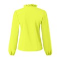 thumbnail image 5 of Penkiiy Women’s V Neck Ruffle Front Ruffle Long Sleeve Blouse Top Shirt L Yellow, 5 of 5