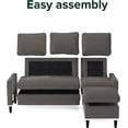 thumbnail image 4 of Zinus Hudson Convertible Modern Upholstered Sectional Sofa Couch with Reversible Ottoman, Dark Grey, 4 of 8