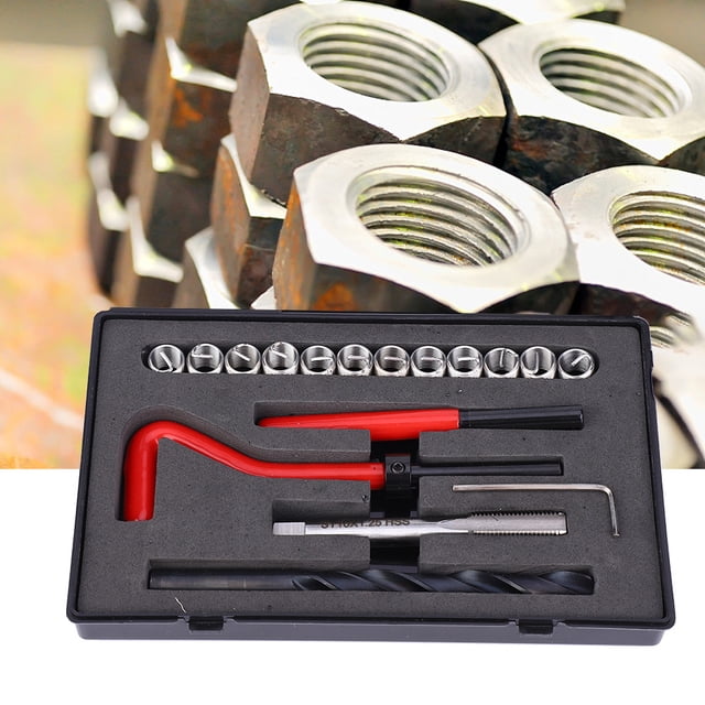 Kit de Réparation de Filetage Antirouille Haute Résistance, Kit d'Insertion de Filetage, pour la Réparation de Filetage Pièces d'Auto Communication Micro-Ondes Équipement de Séparation d'Air