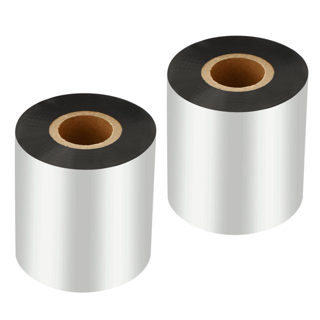 Unique Bargains 1.96'x984' (50mmx300m) Wax Thermal Transfer Ribbon, 2 Roll 1' Core Ink Out Barcode Printer Ribbon, Black