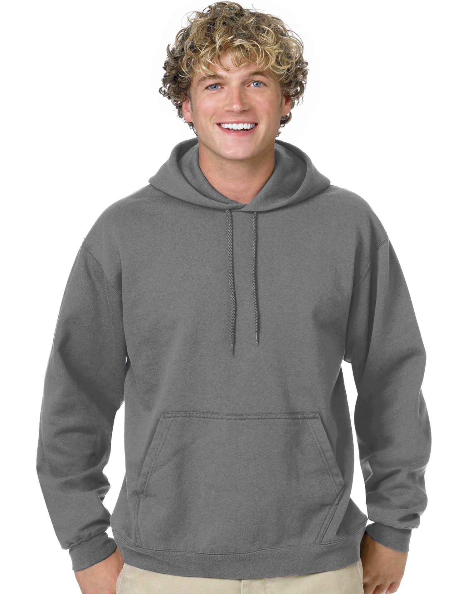 Hanes Mens ComfortBlend EcoSmart Pullover Hoodie Sweatshirt, XXL, Smoke Gray