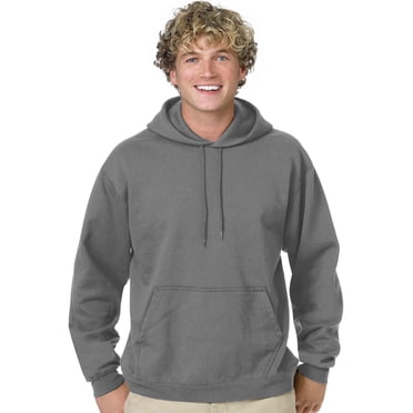 Hanes Mens ComfortBlend EcoSmart Pullover Hoodie Sweatshirt, S, Smoke Gray