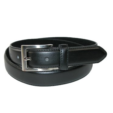 CTM® Ceinture Habillée de Base en Cuir 1 1/8 Pouce avec Boucle Argentée (Hommes)