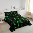 thumbnail image 3 of Erosebridal Neon Geometry Bedding Twin Comforter Set,Stereoscopic Gradient Plaid Down Comforter,Kids Room Decorative,Reversible,Lightweight,2-Piece, 3 of 7