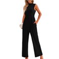 thumbnail image 1 of YTDSCS Womens Sleeveless Jumpsuits Summer One Piece Wide-Leg Pants Women's Solid Color Rompers with Pocket S-2XL, 1 of 7
