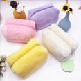thumbnail image 1 of Cosmetic Bag Candy Color Plush Square Portable Large Capacity Toiletry Bag for Vacation, 1 of 7