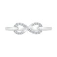 thumbnail image 2 of DGOLD Sterling Silver Round White Diamond Minimalist Infinity Ring (1/10 cttw), 2 of 3