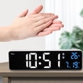 thumbnail image 4 of EGNMCR Horloge Numérique Horloge Numérique Grand Affichage Réveil Numérique à DEL pour Salon Rechargeable Répétition Date Affichage de la Température Horloge Murale Numérique pour Chambre Horloge Numérique, 4 of 8