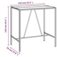thumbnail image 4 of vidaXL Bar Table with Glass Top Grey 110x70x110 cm Poly Rattan, 4 of 4