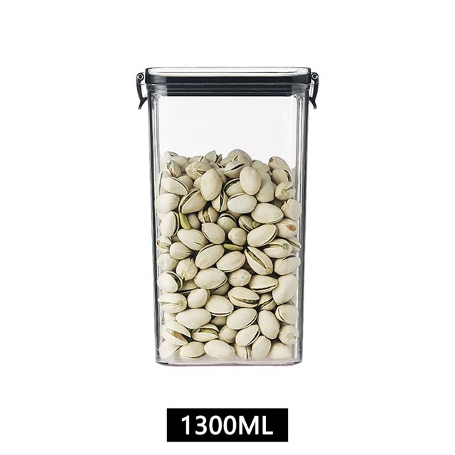 Oleegame 1PC Blue Juice Square Transparent Airtight Jar Fresh Keeping Box Kitchen Grain Storage Jar Snack Dried Fruit Storage Jar