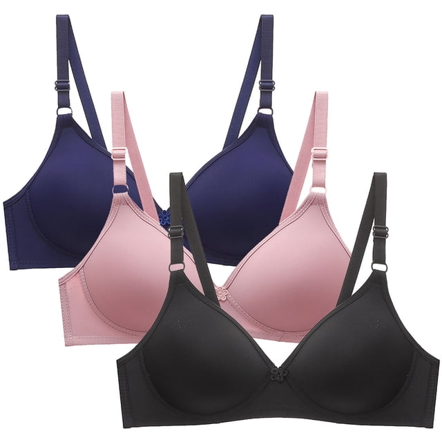 Aboser Womens Lightly Wireless Bras 3 Pack Smooth T-shirt Bra Body Hugging Lift Up Bralettes Full Coverage Support Bra Stretch Fit Everyday Bralettes