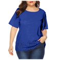 thumbnail image 1 of CHUANK Blouses pour Femmes Grande Taille Dames Liquidation Femmes T-Shirts Décontractés à Manches Courtes Hauts d'Été, 1 of 6