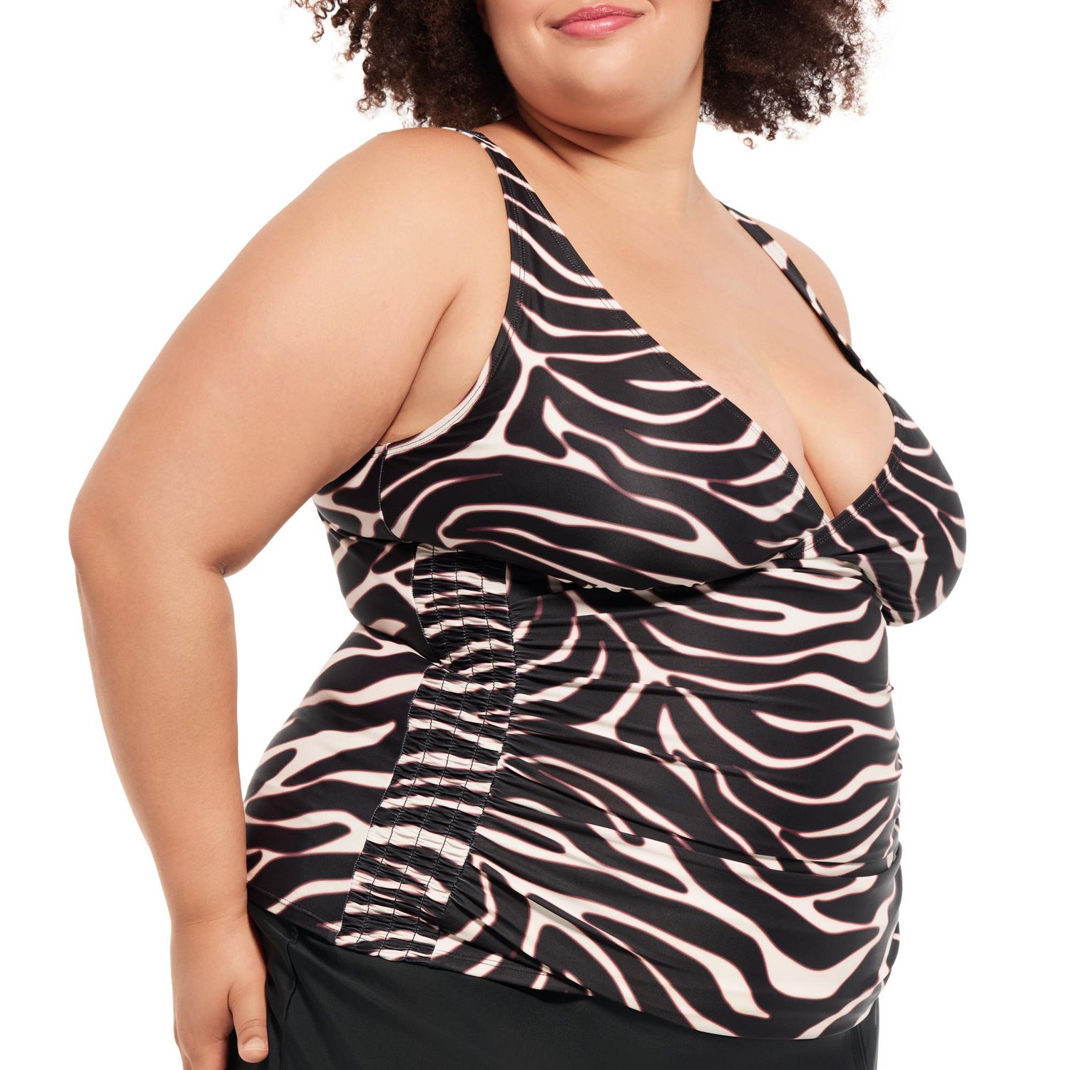 Krista Plus tankini D-Cup Haut de maillot bain à encolure en V pour femme