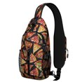 thumbnail image 1 of Pepperoni Pizza Lover Crossbody Backpack, Cheesy Slice Print Sling Bag for Pizza Party, Fast Food, and Italian Food Fans, 1 of 6