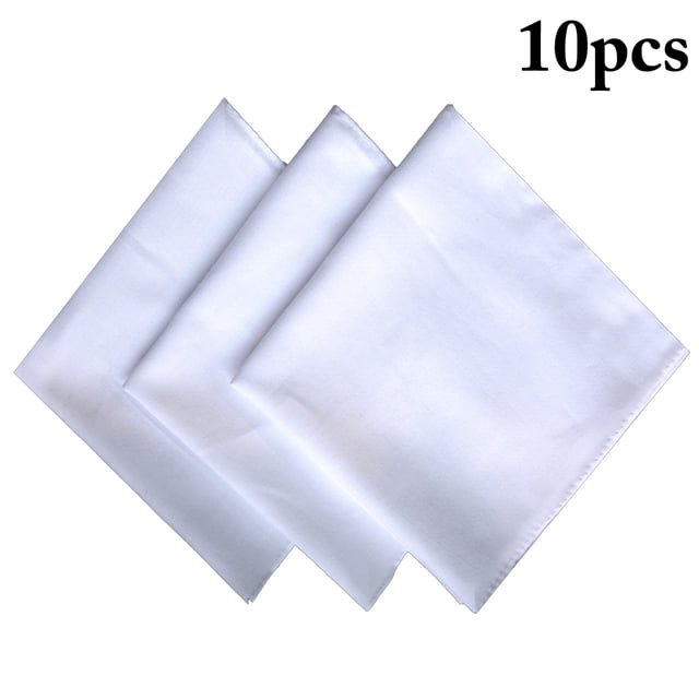 10PCS Cotton Handkerchiefs DIY Classic Handkerchiefs Pocket Handkerchiefs
