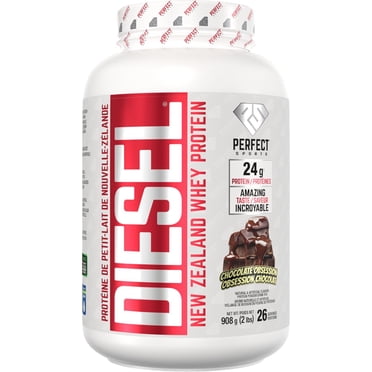 PERFECT Sports - DIESEL Protéine de Petit-Lait de Nouvelle-Zélande, Poudre de Protéine de Petit-Lait de Vaches Nourries à l'Herbe + Élevées au Pâturage, Sans Gluten, Obsession Chocolat, 2 lbs