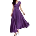 thumbnail image 2 of UPPADA Soldes d'Été Liquidation 2024! Robes Grande Taille pour Femmes aux Formes Robe d'Invitée de Mariage Manches Courtes Col en V Robes de Cocktail à Étages Fluide Robe Ceinturée Robes Bohèmes d'Été pour Femmes 2024, 2 of 6