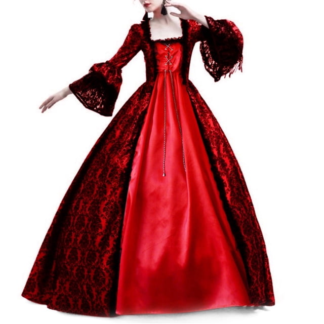UPPADA Robe Grande Taille Victorian pour Femmes à Laçage Manches Évasées Robe de Bal avec Corset Soirée Maxi Robes Vintage Robe Cocktail Robes de Mariage Cyber 2024