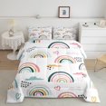 thumbnail image 1 of YST Rainbow Comforter Set Colorful Stripes Bedding Set Multicolor Comforter Cartoon Style Quilted Duvet Set for Kids Boys Girls Microfiber Queen, 1 of 5