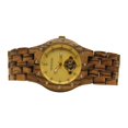 thumbnail image 4 of Angie Wood Creations Zebrawood Men’s Watch With Gold Studded Bezel, 4 of 7