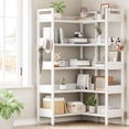 thumbnail image 2 of Corner Bookshelf, 5 Tier Convertible Corner Book Shelf, Modern Industrial Bookcase, L Shaped Storage Display Shelf for Home Office, Living Room, Study Room Office, 2 of 8