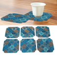 thumbnail image 3 of Cup Pad, Cup Coaster Brocade Fabric Heat Insulated Embroidered Hand-woven  For Restaurant, 3 of 8