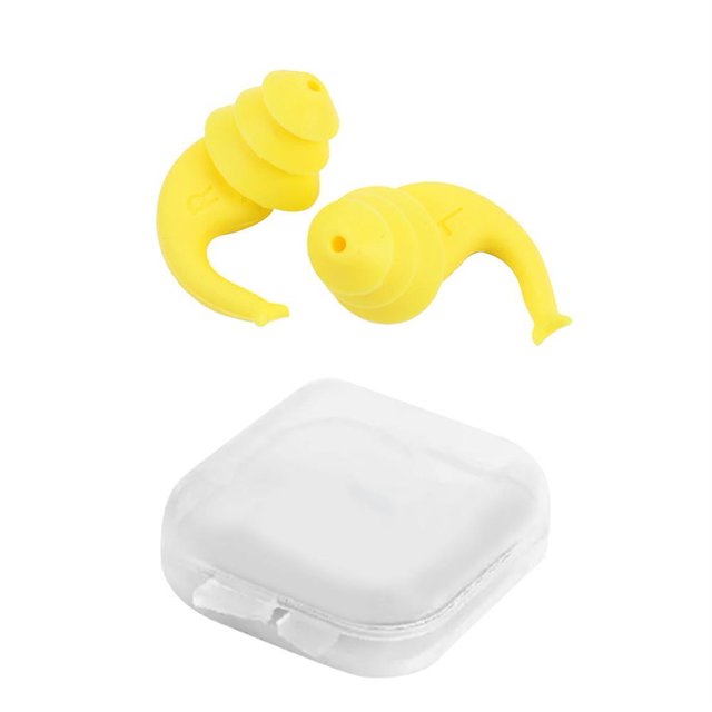 2x Bouchons d'Oreilles Imperméables pour Dormir Portables Doux Réduction de Bruit Natation H6M7