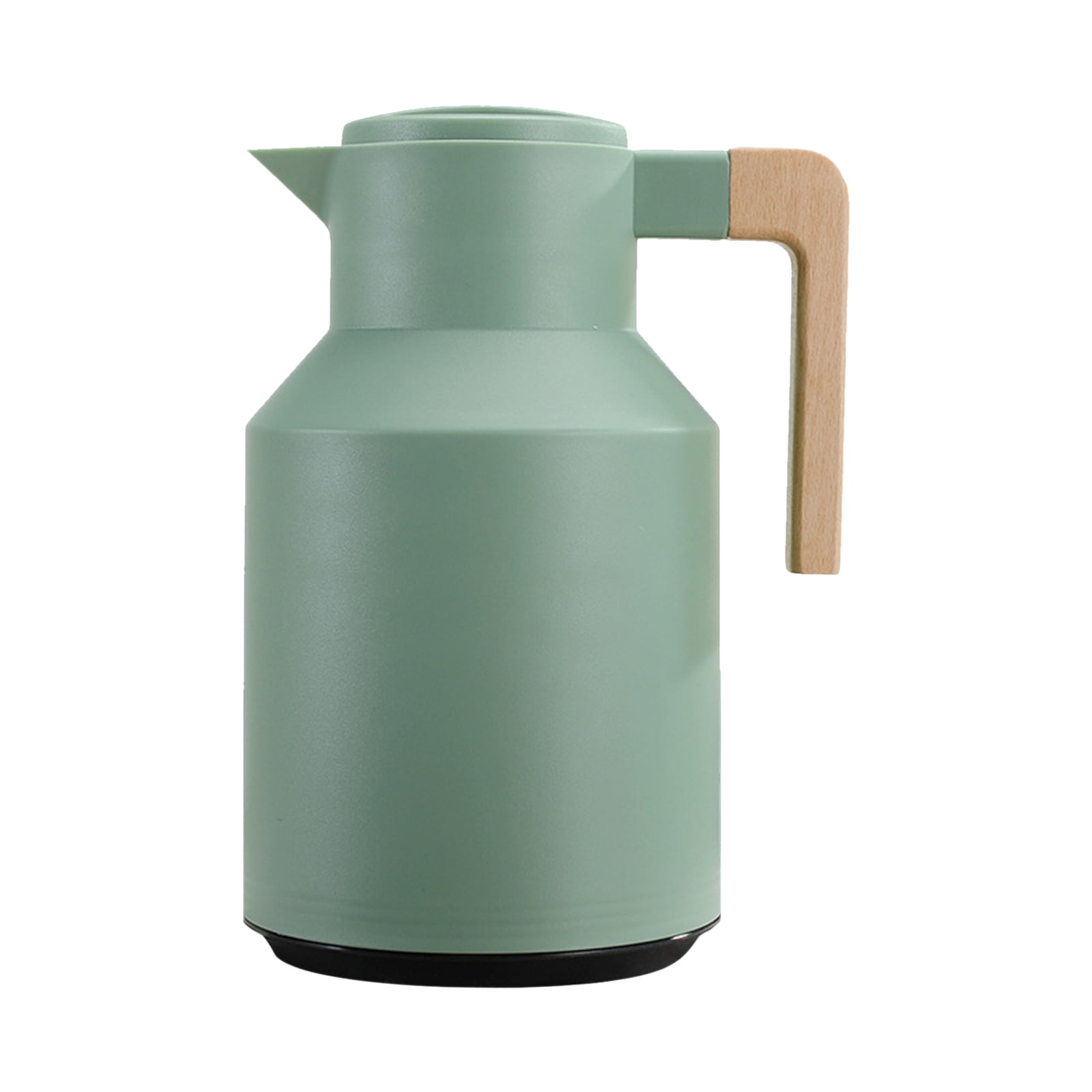 Carafe Thermique 1 L Carafe Thermique à Double Paroi Pot avec Poignée en Bois Bouilloire à Eau Flasque Isolée Carafe à Thé Gardant Chaud Froid