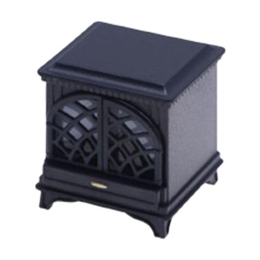 Yinanstore 1/12 Maison de Poupée Cheminée Miniature Vintage avec LED Maison de Poupée Accessoires de Décoration Mini Cheminée pour Maison de Poupée Accessoires Noir