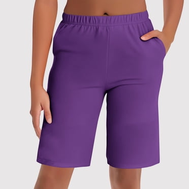 asjyhkr Womens Home Shorts Elastic Waist Soft Comfy Stretch Cotton Shorts with Pockets Elastic Waist Summer Shorts