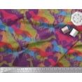 thumbnail image 2 of Soimoi Purple Rayon Fabric Giraffe,Leopard & Horse Animal Print Sewing Fabric BTY 42 Inch Wide, 2 of 3