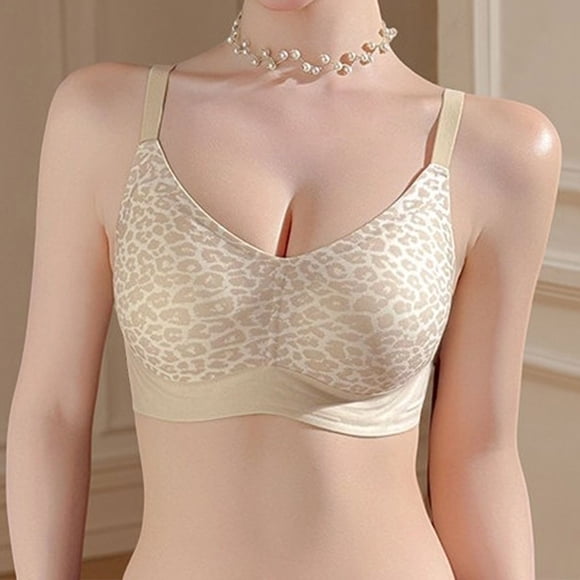 Leopard Print Underwire Bra for Home and Casual Wear with Comfortable Soft Support and Subtle Lift Straps and Side Smoothing Everyday Wearable Lingerie