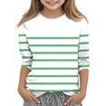 thumbnail image 1 of MeetoTime T-shirt pour Enfants, Mode, Couleur Unie, Imprimé, Manches 3/4, Col Rond, Hauts, Tout-Petits, Enfants, pour Garçons et Filles, 1 of 4