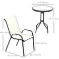thumbnail image 3 of Outsunny Ensemble Bistro d'Extérieur Petit Ensemble de Patio avec Chaises Empilables, Beige, 3 of 10