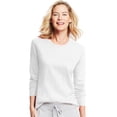 thumbnail image 1 of Hanes T-Shirt Col Rond à Manches Longues pour Femmes, P, Blanc, 1 of 6