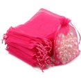 thumbnail image 1 of Sacs en Organza pour Cadeaux de Fête, Lot de 100, 17*23 cm, Rouge Rose, 1 of 4