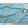 thumbnail image 3 of Soimoi Cotton Voile Fabric Rabbit,Van & Suitcase Travel Printed Fabric 1 Yard 56 Inch Wide, 3 of 3