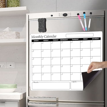 EGNMCR Calendrier Effaçable à Sec Calendrier Magnétique pour Réfrigérateur Tableau de Cuisine Calendrier pour Réfrigérateur Planificateur Mensuel Hebdomadaire Réutilisable avec Marqueurs Effaceurs Réutilisation Calendrier Planificateur de Calendrier