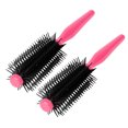 thumbnail image 1 of Unique Bargains 2 Pcs en Plastique Salon Style Ondulé Frisé Rouleau Peigne Rond Soins des Cheveux Brosse Rose, 1 of 6
