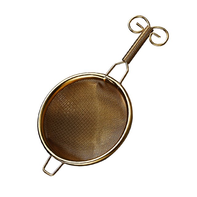 TAILTOSS Infuseur à Thé en Acier Inoxydable à Maille Fine Couleur Dorée pour Thé en Feuilles avec Poignée de Suspension