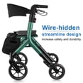 thumbnail image 2 of WalkMate Rollator Walker for Seniors Taller 5.3~7ft with Height-Adjustable Seat, 10 Inch Wheels Wire-Hidden Walkers Compact Folding Design Lightweight Mobility Walking Aid Widen Backrest, Green, 2 of 9