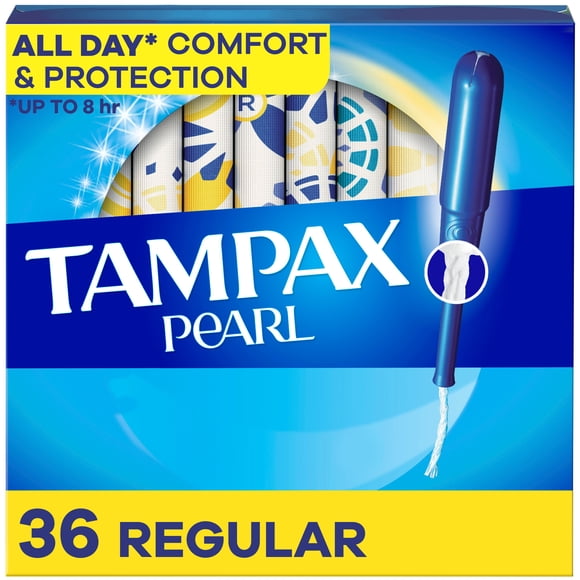 Tampax Pearl Tampons, with LeakGuard Braid, Regular Absorbency, Unscented 36 count